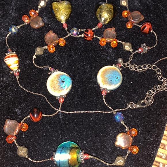 Vintage Glass, crystal and beaded necklace - Picture 3 of 6